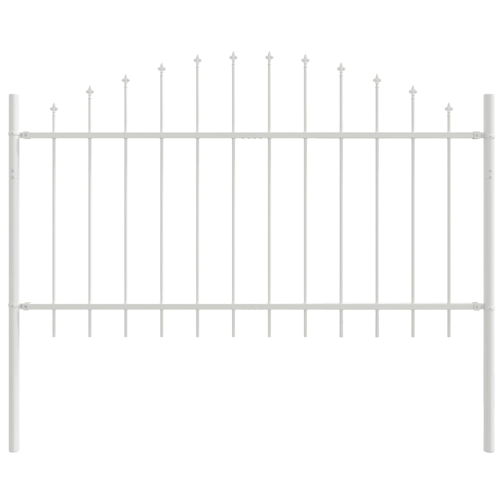 Recinzione per Giardino 7 pezzi Acciaio Verniciato Bianco 170 x 140 cm