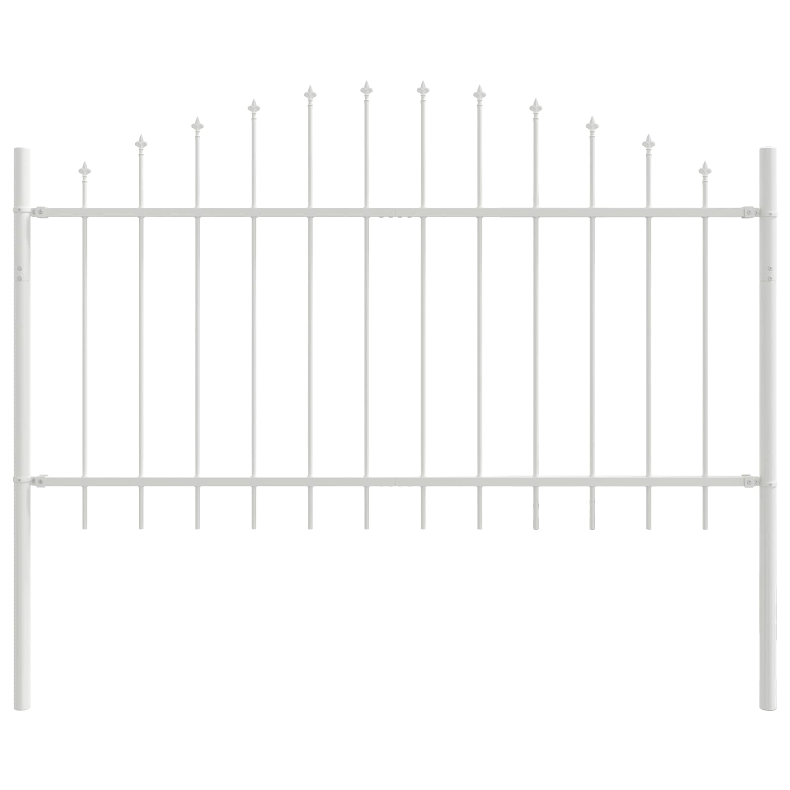 Recinzione per Giardino 7 pezzi Acciaio Verniciato Bianco 170 x 140 cm