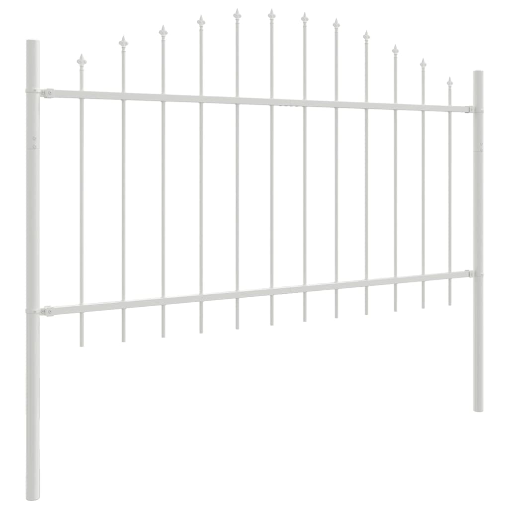 Recinzione per Giardino 7 pezzi Acciaio Verniciato Bianco 170 x 140 cm