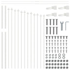 Recinzione per Giardino 7 pezzi Acciaio Verniciato Bianco 170 x 140 cm