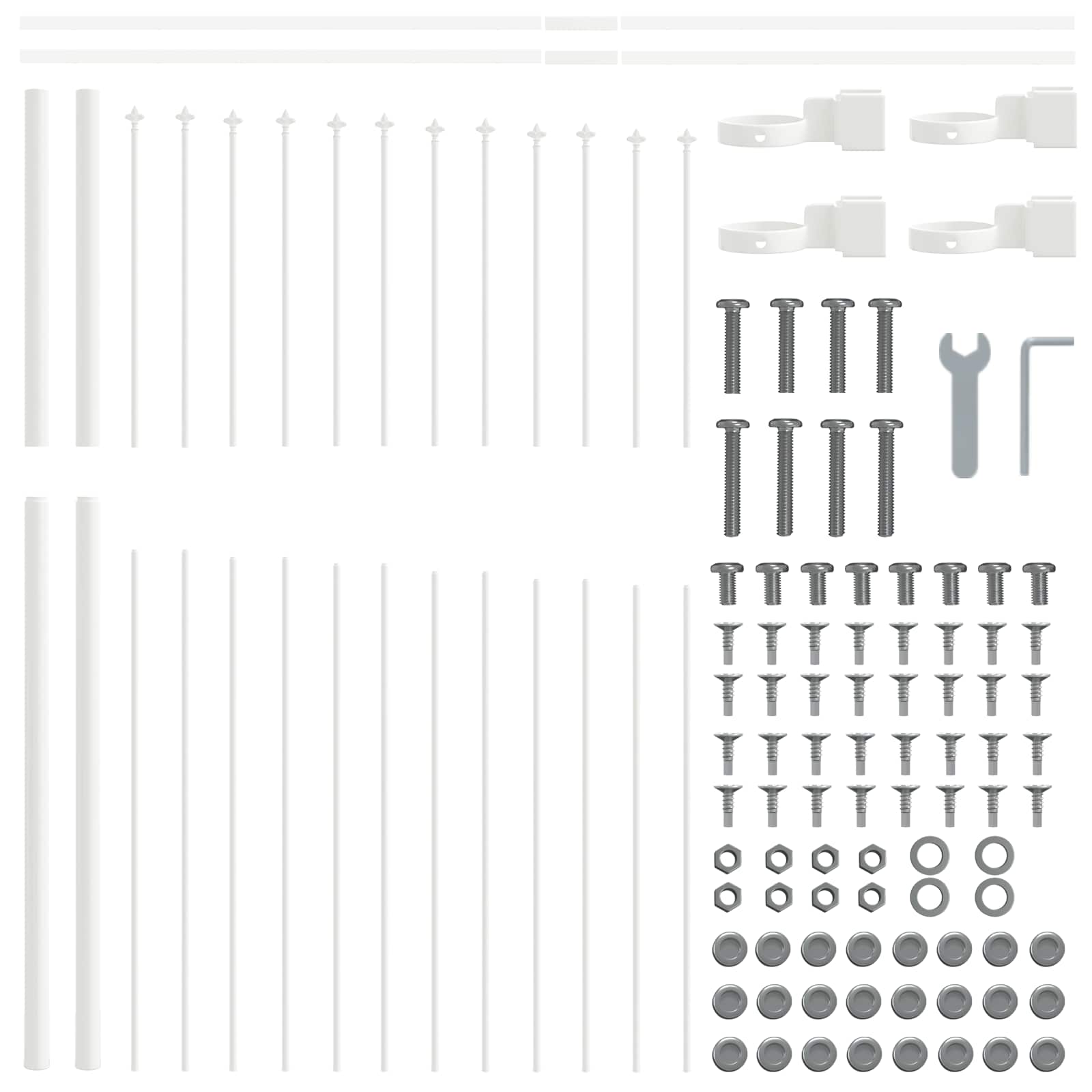 Recinzione per Giardino 7 pcs Bianco 170 x 165 cm