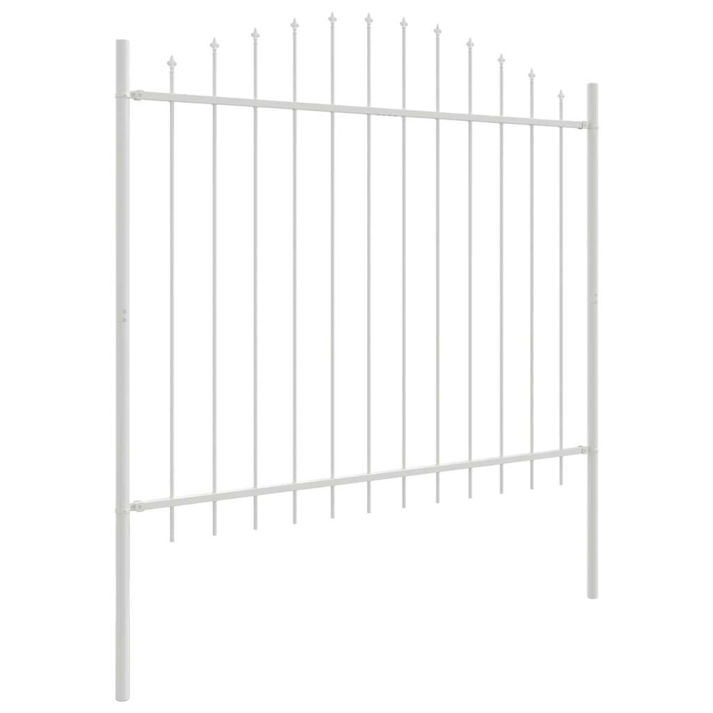 Recinzione da Giardino 7 pezzi Acciaio Verniciato Bianco 170 x 190 cm