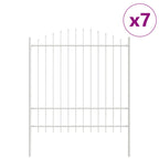 Recinzione per Giardino 7 pezzi Bianco Acciaio 170 x 215 cm