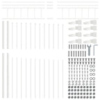 Recinzione per Giardino 7 pezzi Bianco 170 x 225 cm Acciaio Verniciato