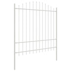 Recinzione per Giardino 8 pezzi Acciaio Verniciato Bianco 170 x 215 cm