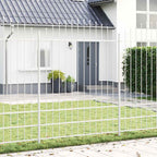 Recinzione per Giardino 8 pz Acciaio Verniciato Bianco 170 x 225 cm