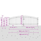 Cancello Doppio Woerden Grigio 400 x 174,5 cm Acciaio