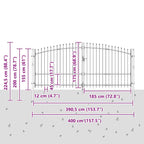 Cancello Doppio Woerden Grigio 400 x 224,5 cm Acciaio