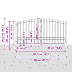 Cancello Doppio Woerden Grigio 400 x 249,5 cm Acciaio