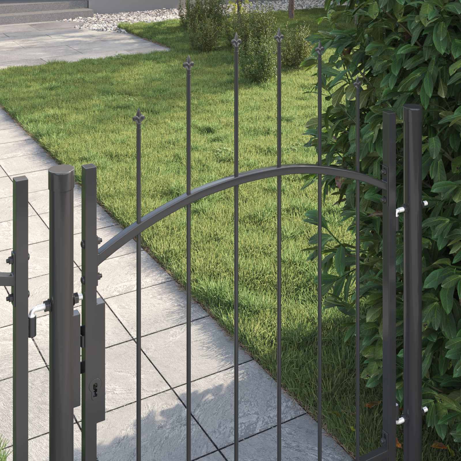 Cancello da giardino Woerden Grigio 100 x 100 cm Acciaio