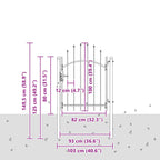 Cancello da giardino Woerden Grigio 100 x 100 cm Acciaio