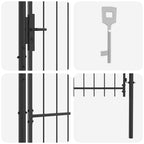 Cancello da giardino Woerden 125 x 100 cm Acciaio Grigio