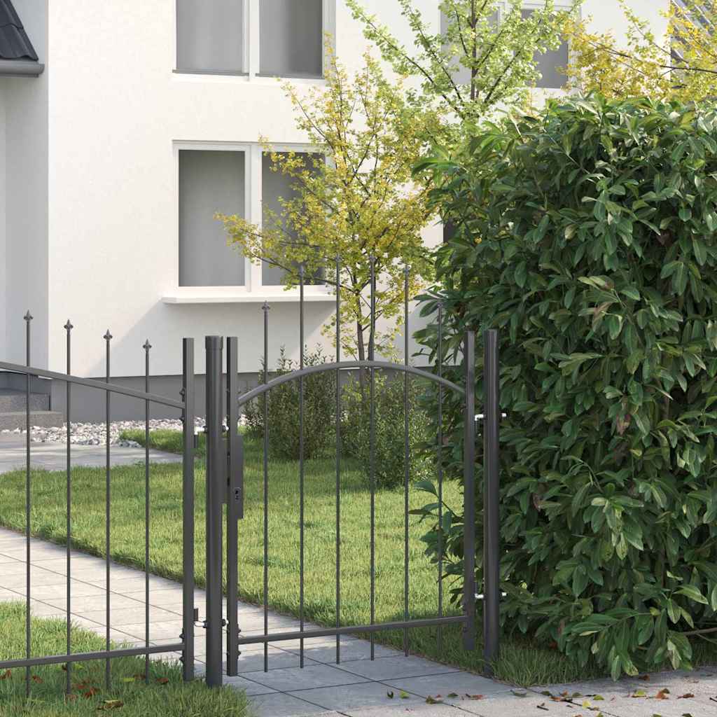 Cancello da giardino Woerden 125 x 100 cm Acciaio Grigio