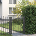 Cancello da giardino Woerden 125 x 100 cm Acciaio Grigio