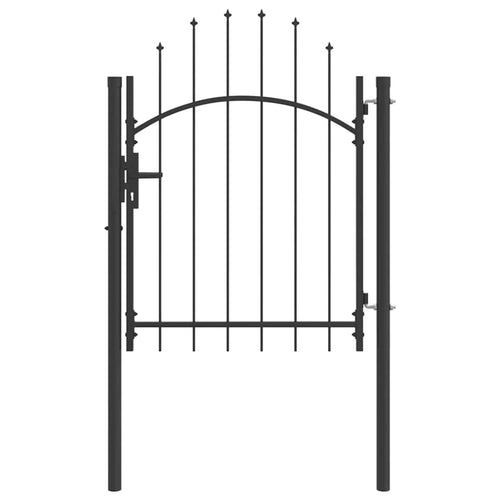 Cancello da giardino Woerden 125 x 100 cm Acciaio Grigio