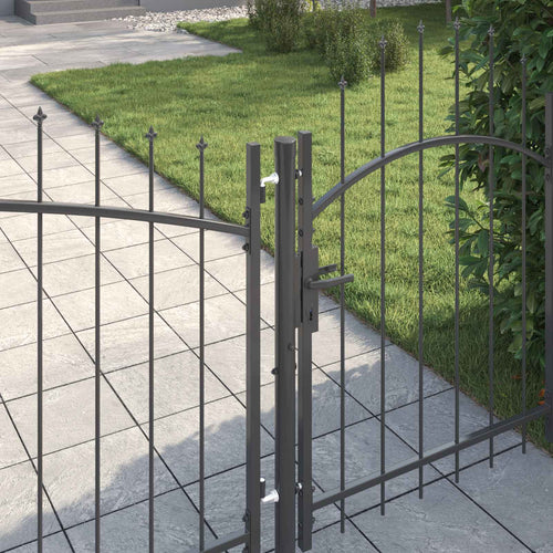 Cancello da giardino Woerden Grigio 100 x 400 cm Acciaio
