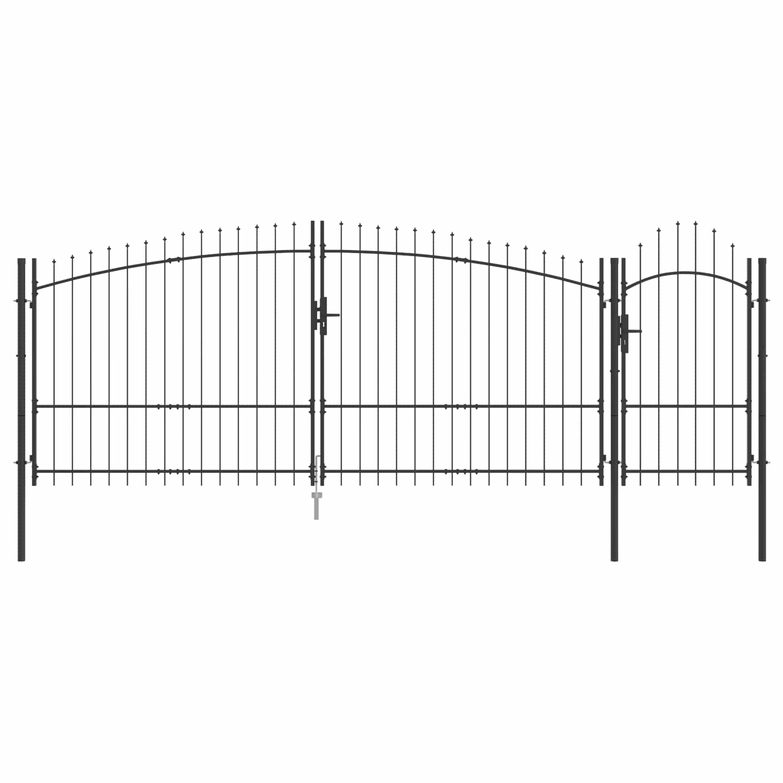 Cancello da giardino Woerden Grigio 100 x 400 cm Acciaio