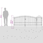 Cancello da giardino Woerden Grigio 100 x 400 cm Acciaio