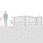 Cancello da giardino Woerden Grigio 125 x 400 cm Acciaio