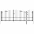 Cancello da Giardino Woerden Grigio 150 x 400 cm Acciaio