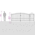 Cancello da Giardino Woerden Grigio 150 x 400 cm Acciaio