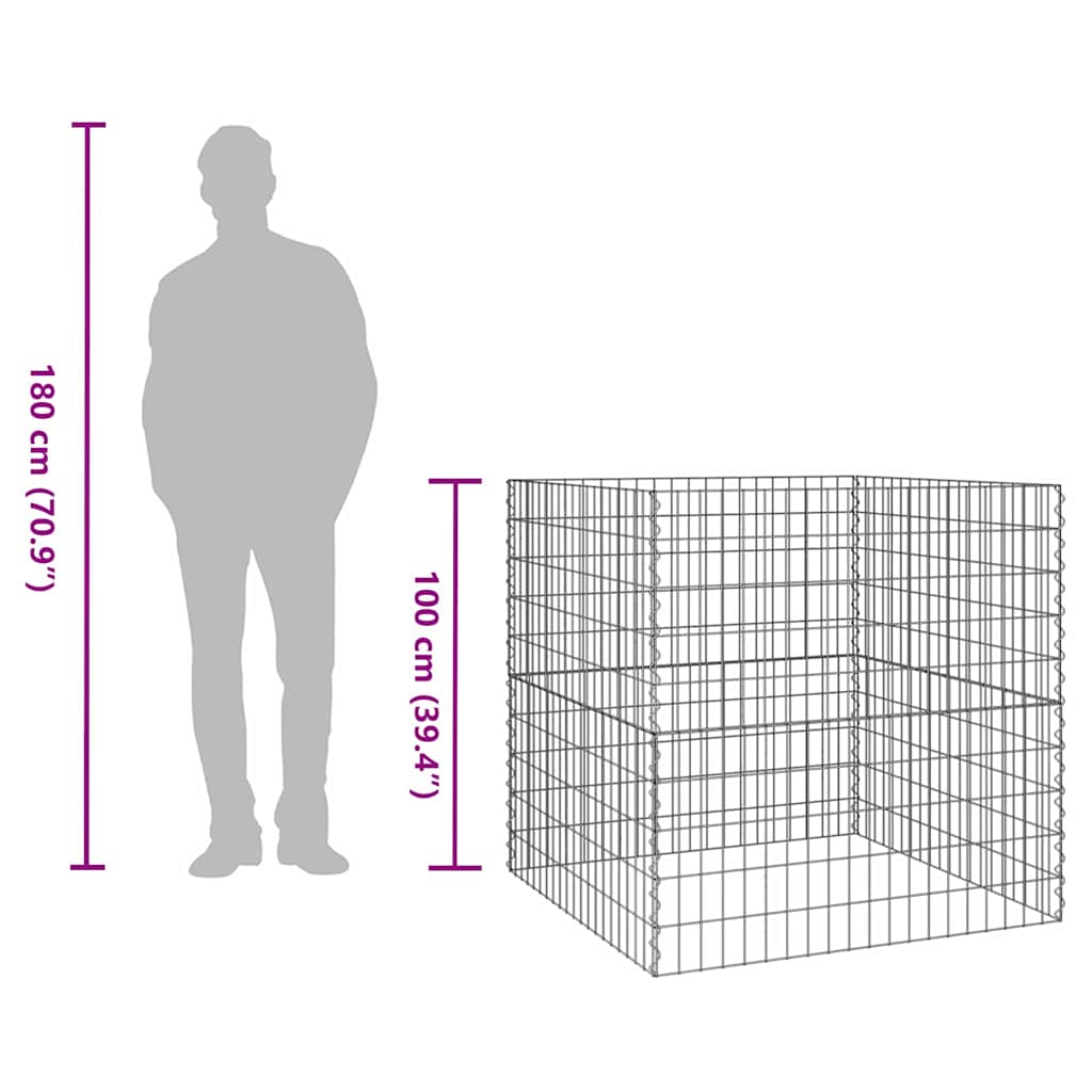 Compostatore Quadrato 100 x 100 x 100 cm Ferro