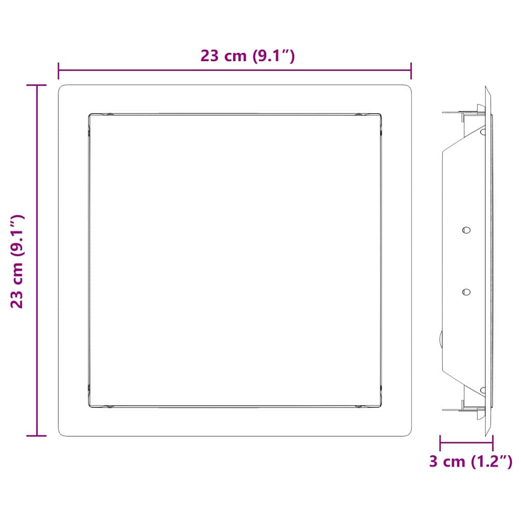 Pannello di Accesso 2 pz Bianco 23 x 23 x 3 cm Acciaio