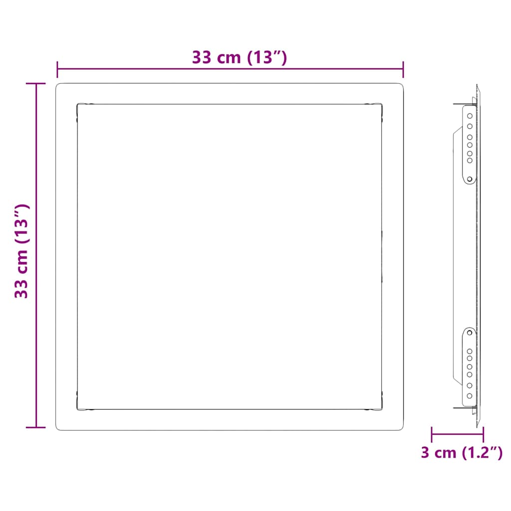 Pannello di Accesso Bianco 33 x 33 x 3 cm Acciaio