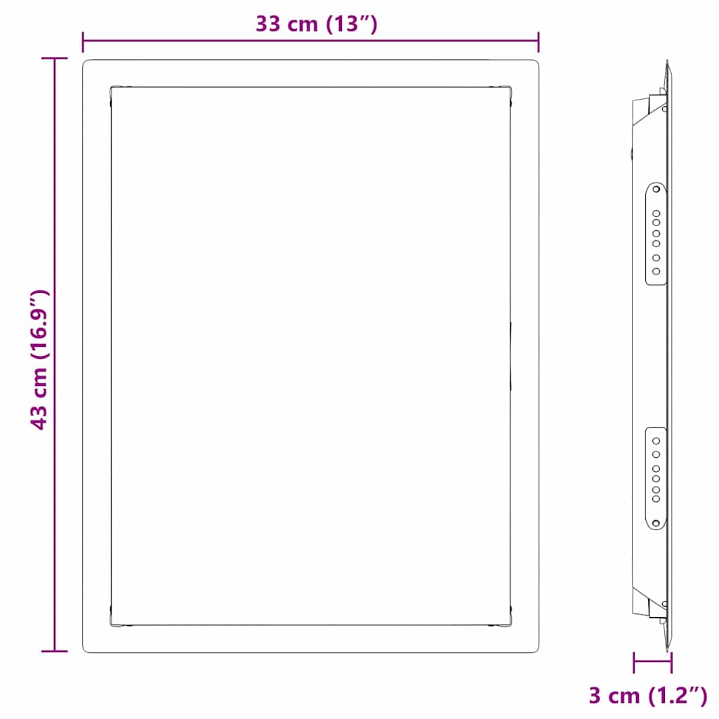 Pannello di Accesso Bianco 43 x 33 x 3 cm Acciaio