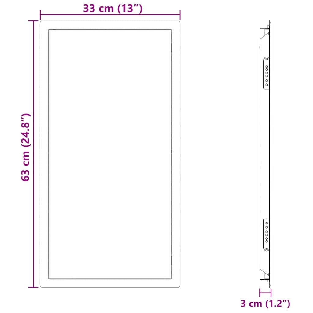 Pannello di Accesso Bianco 63 x 33 x 3 cm Acciaio