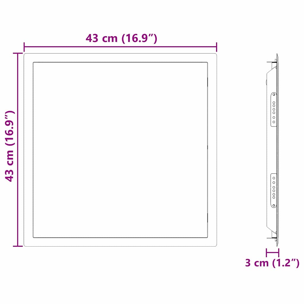 Pannello di Accesso Bianco 43 x 43 x 3 cm Acciaio