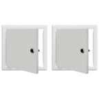 Pannello di Accesso 2 pz Bianco 23 x 23 x 3 cm Acciaio