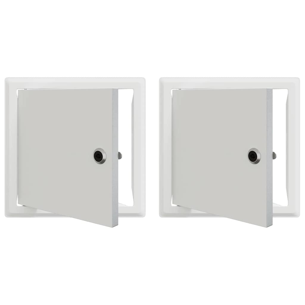 Pannello di Accesso 2 pz Bianco 23 x 23 x 3 cm Acciaio