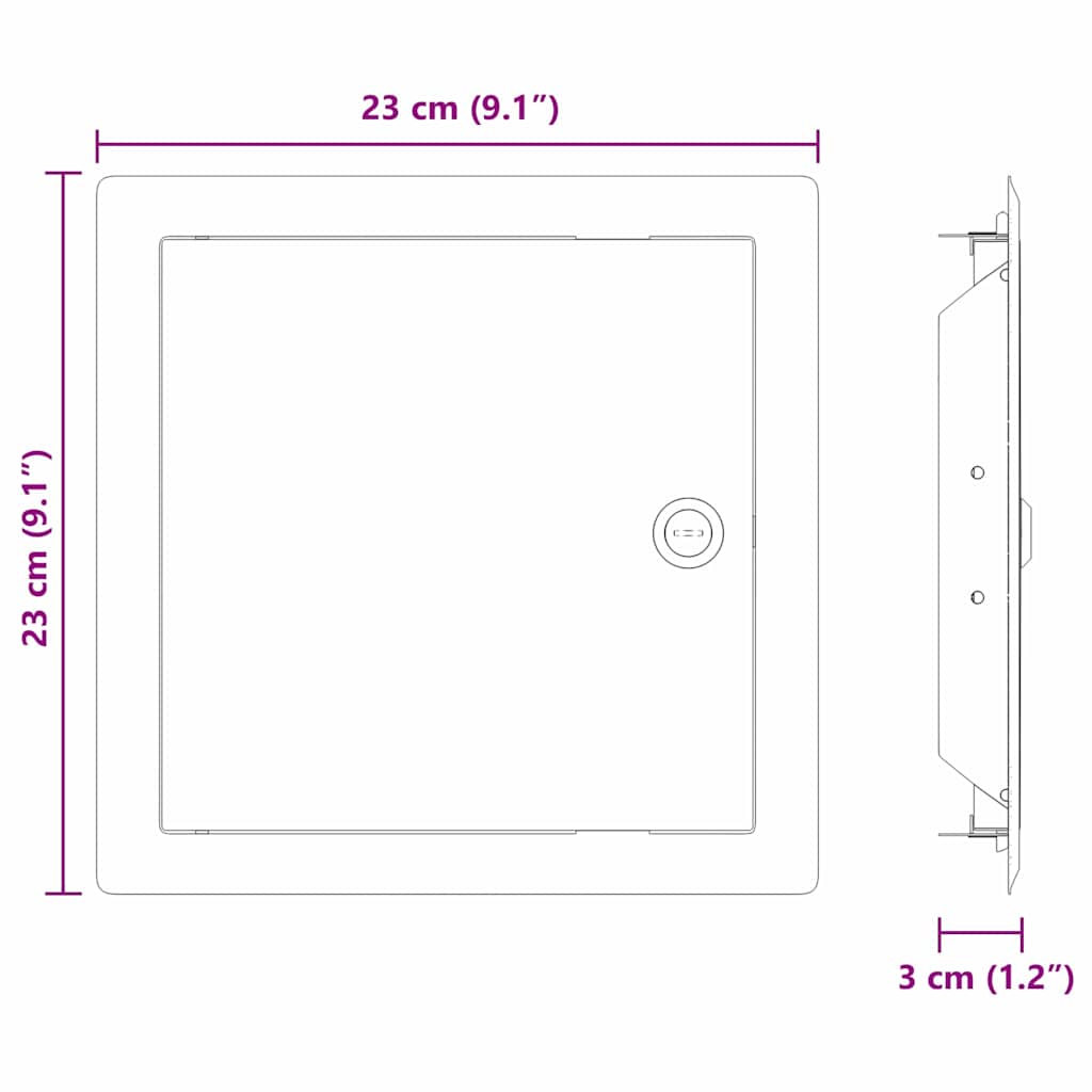 Pannello di Accesso 2 pz Bianco 23 x 23 x 3 cm Acciaio