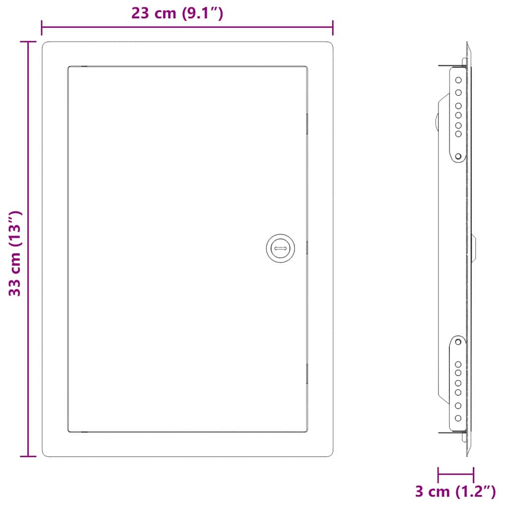 Pannello di Accesso Bianco 33 x 23 x 3 cm Acciaio