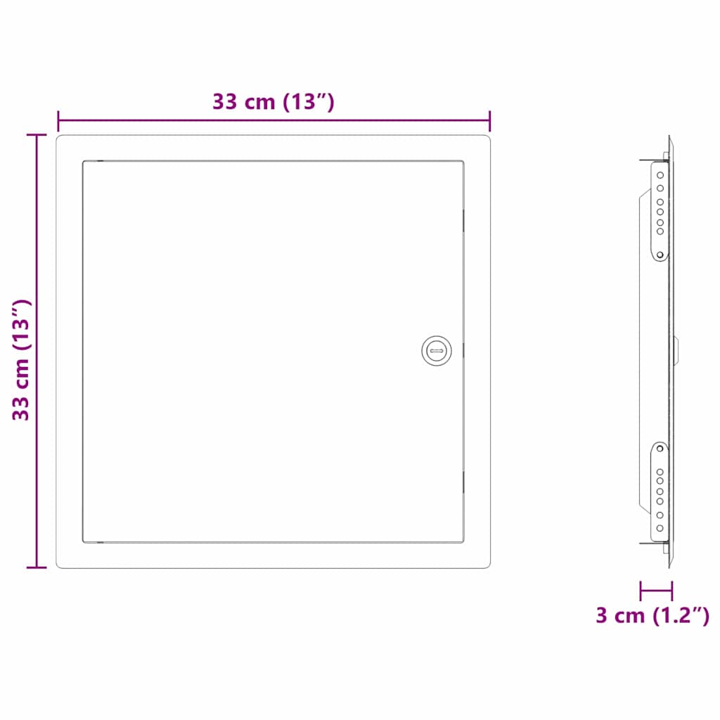 Pannello di Accesso Bianco 33 x 33 x 3 cm Acciaio