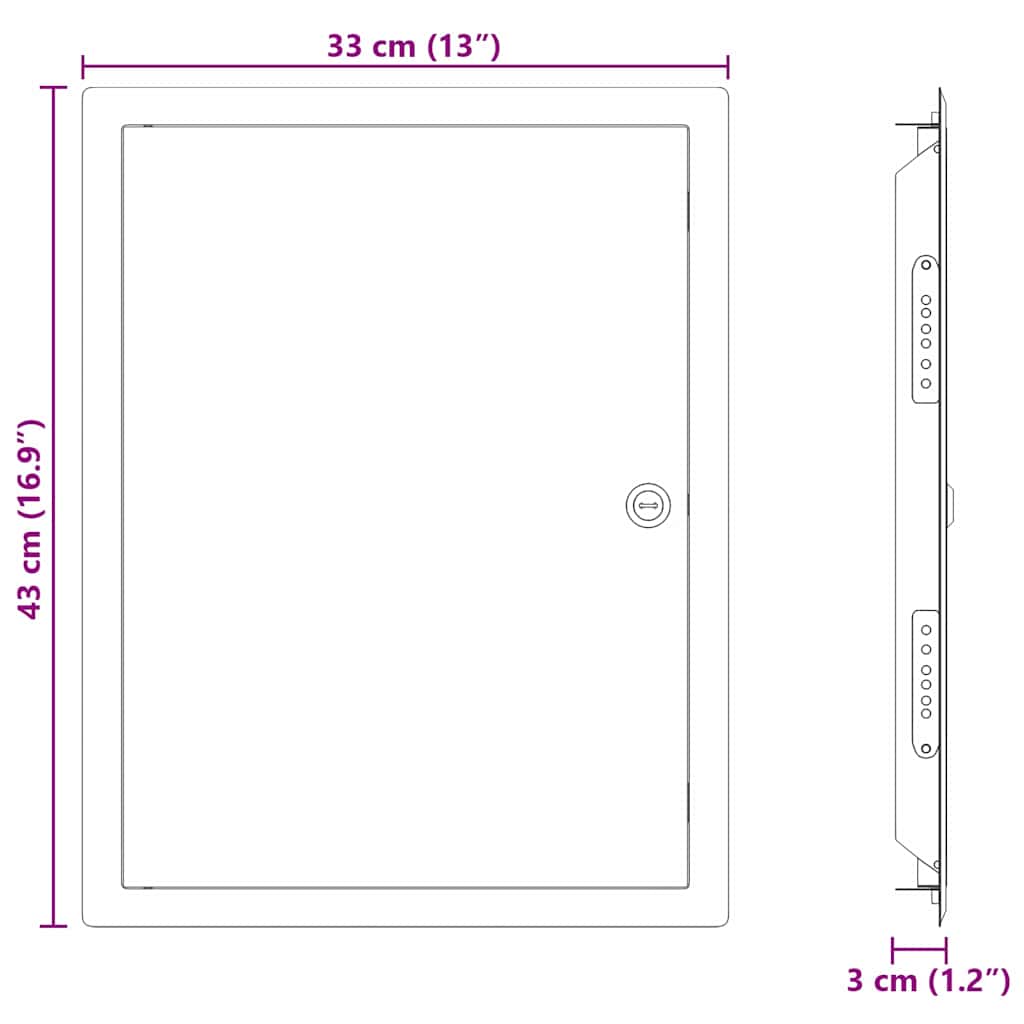Pannello di Accesso Bianco 43 x 33 x 3 cm Acciaio