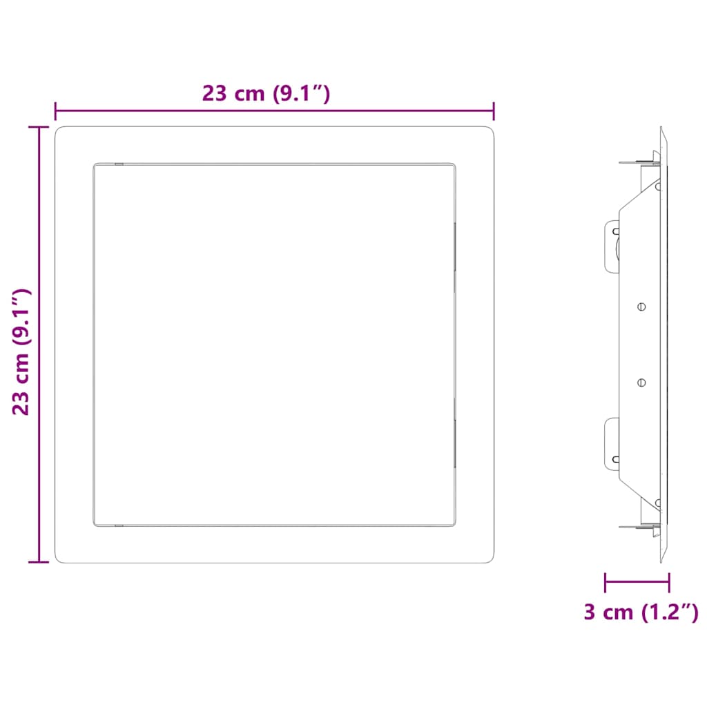 Pannello di Accesso 2 pcs Bianco 23 x 23 x 3 cm Acciaio