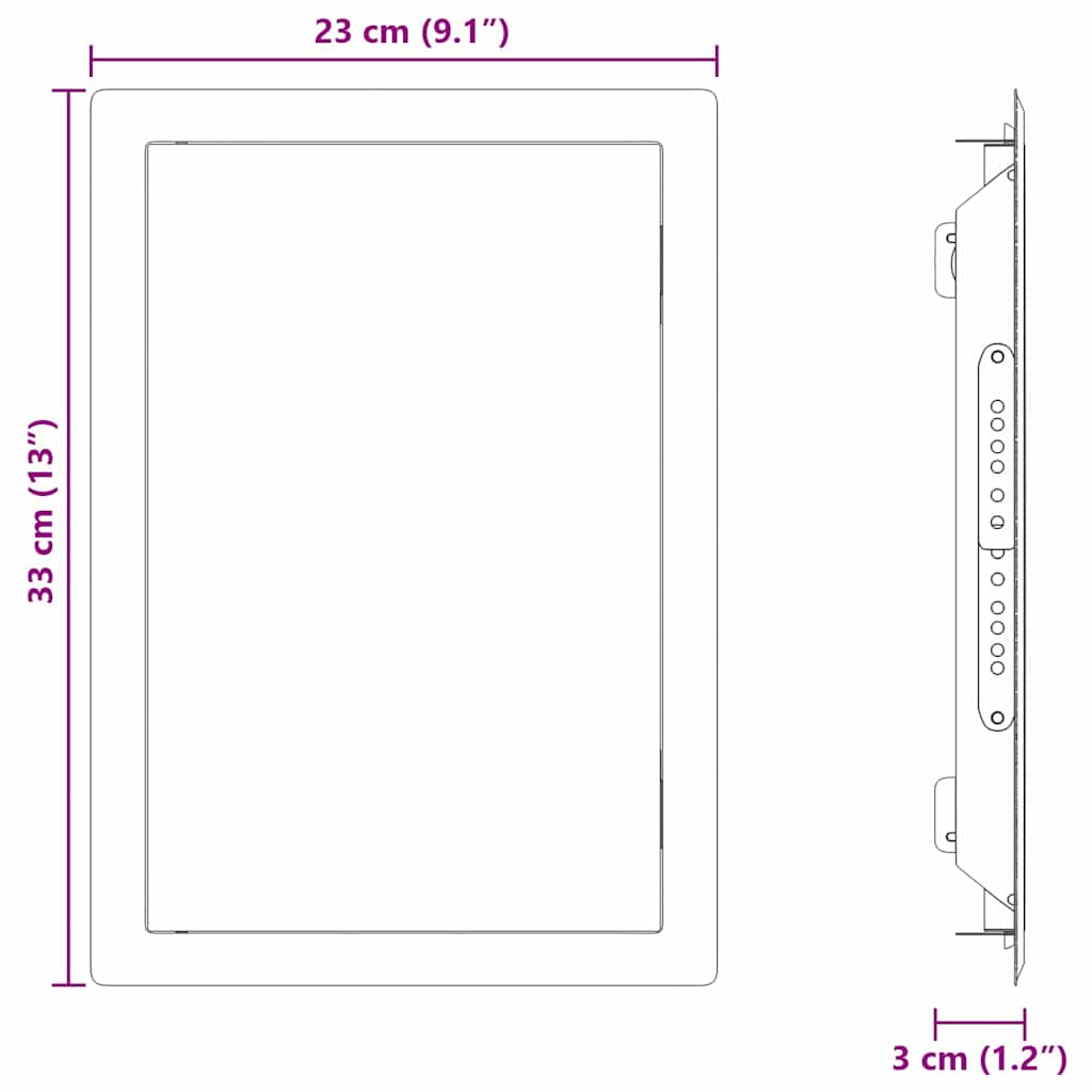 Pannello di Accesso Bianco 33 x 23 x 3 cm Acciaio