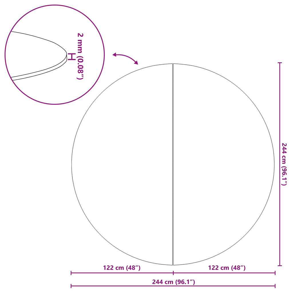 Telo per Fondo Piscina Nero Ø 244 cm Tessuto Non Tessuto