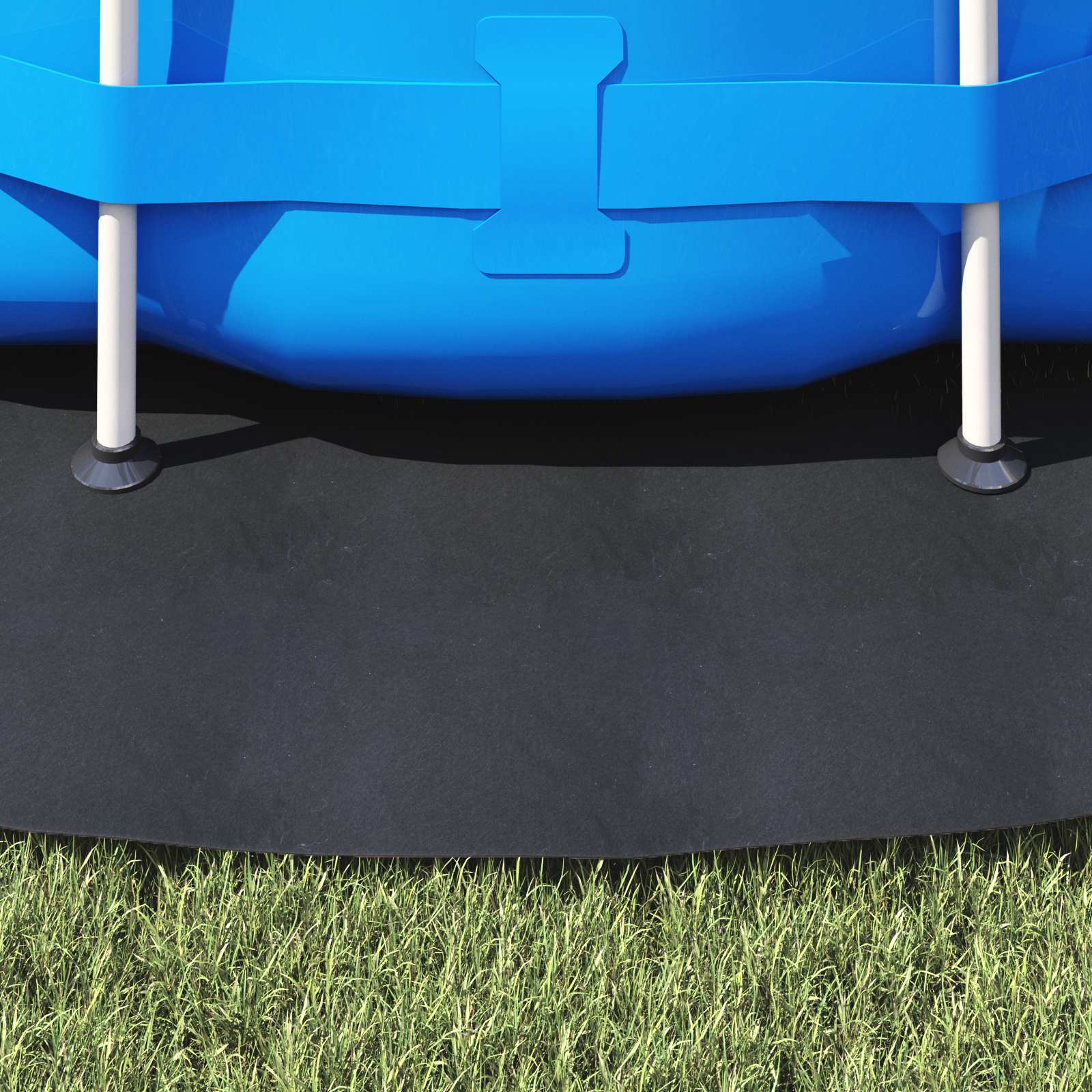 Telo per Fondo Piscina Nero Ø 366 cm Tessuto Non Tessuto