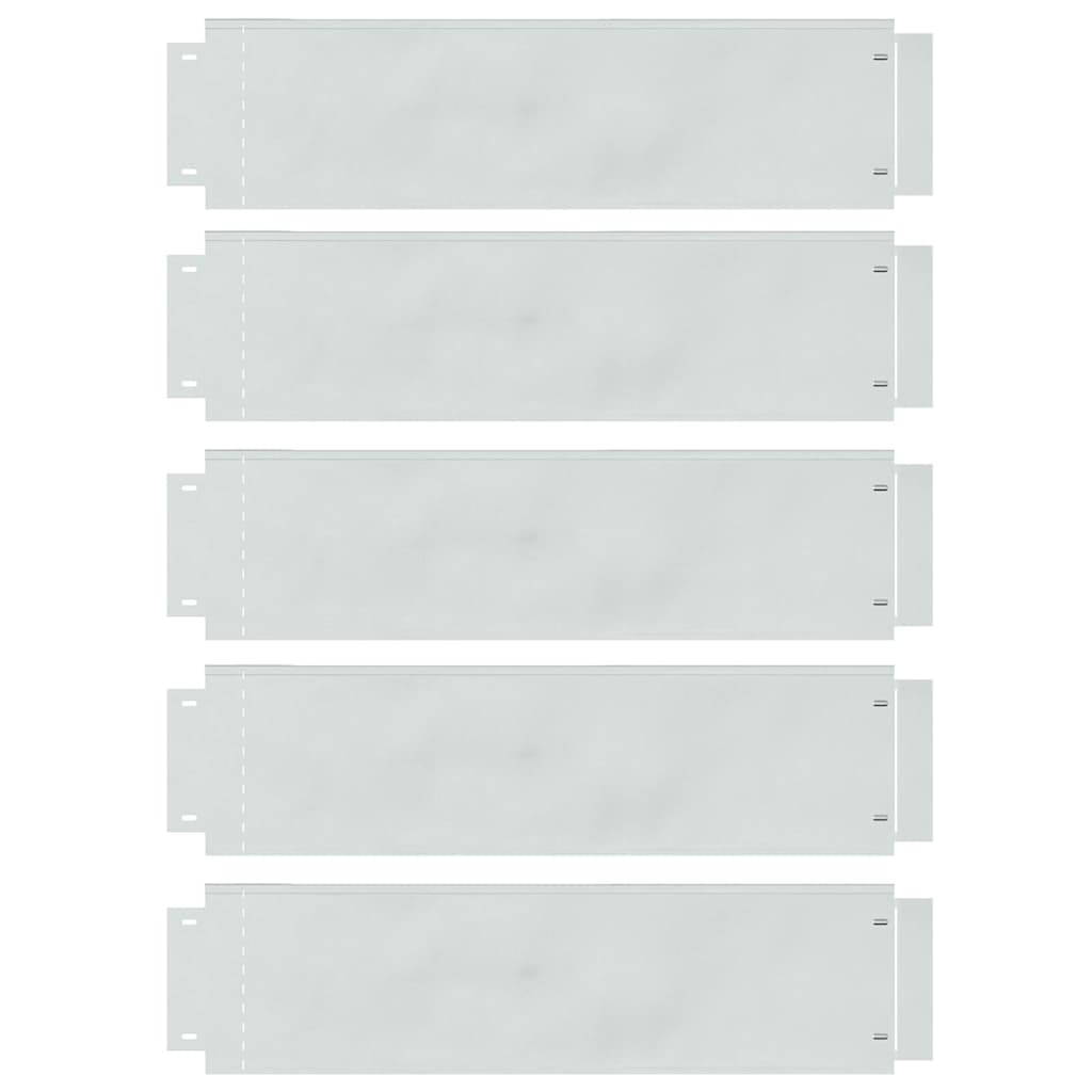 Bordure per prato 5 pezzi Argento 100 x 25 x 0,07 cm Acciaio zincato
