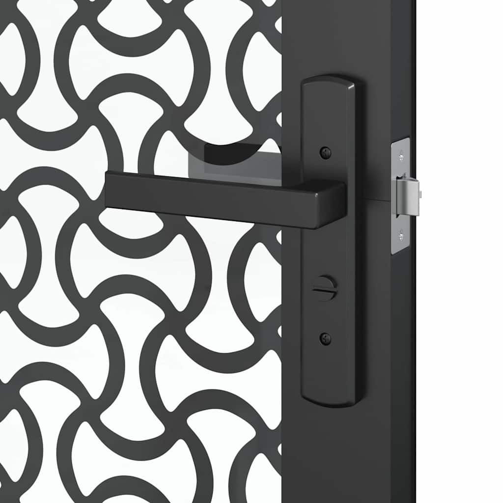 Porta in Vetro Traforo Nero 76 x 3,5 x 201,5 cm Alluminio