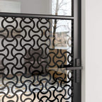 Porta in Vetro Traforo Nero 76 x 3,5 x 201,5 cm Alluminio