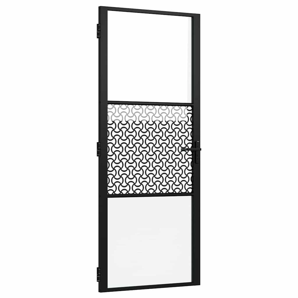 Porta in vetro Traforo Nero 83 x 3,5 x 201,5 cm Alluminio