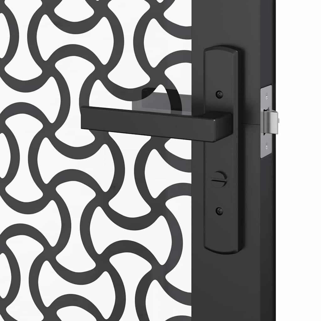 Porta in Vetro Traforo Nero 102,5 x 3,5 x 201,5 cm Alluminio
