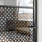 Porta in Vetro Traforo Nero 102,5 x 3,5 x 201,5 cm Alluminio