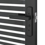 Porta in vetro rigato nero 76 x 3,5 x 201,5 cm - Alluminio