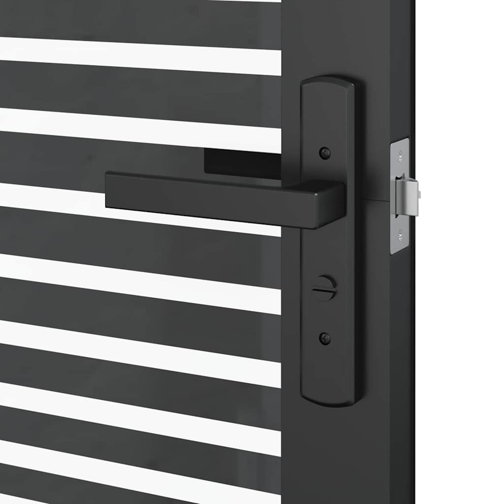 Porta in vetro rigato nero 76 x 3,5 x 201,5 cm - Alluminio
