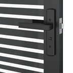 Porta in Vetro Rigato Nero 83 x 3,5 x 201,5 cm Alluminio